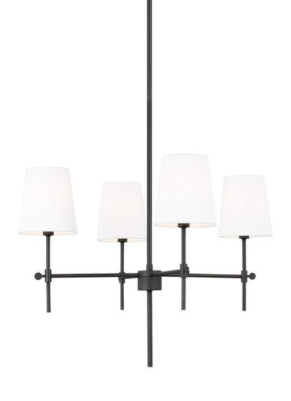 Visual Comfort Studio Thomas O'Brien Baker Four Light Small Chandelier in Midnight Black 3187204EN-112