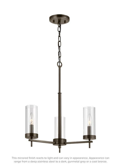 Visual Comfort Studio Sean Lavin Zire Three Light Chandelier in Brushed Oil Rubbed Bronze 3190303-778