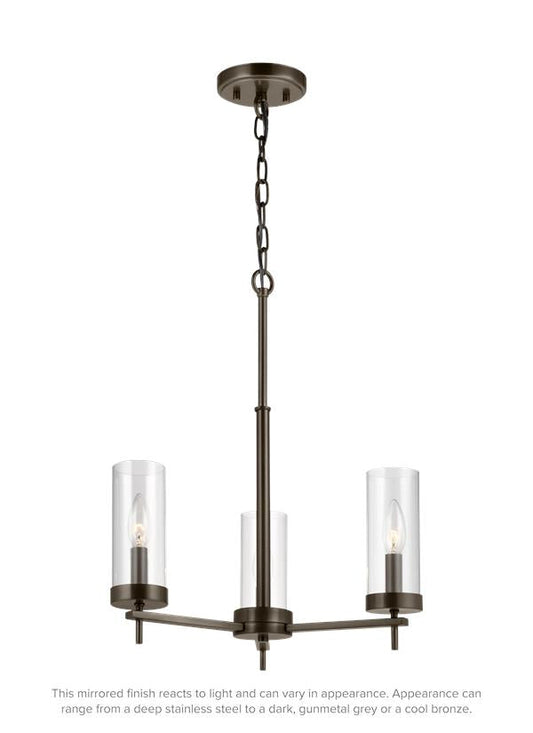 Visual Comfort Studio Sean Lavin Zire Three Light Chandelier in Brushed Oil Rubbed Bronze 3190303-778