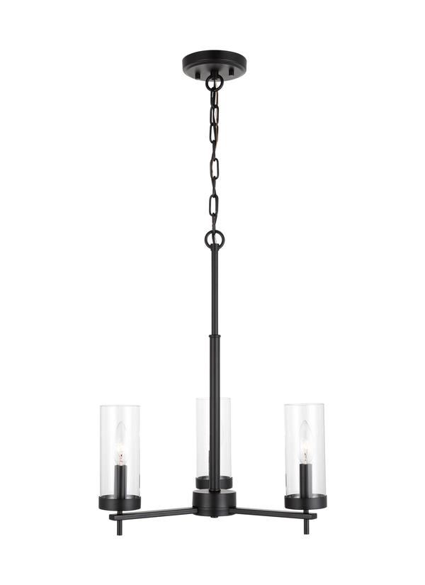 Visual Comfort Studio Sean Lavin Zire Three Light Chandelier in Midnight Black 3190303EN-112