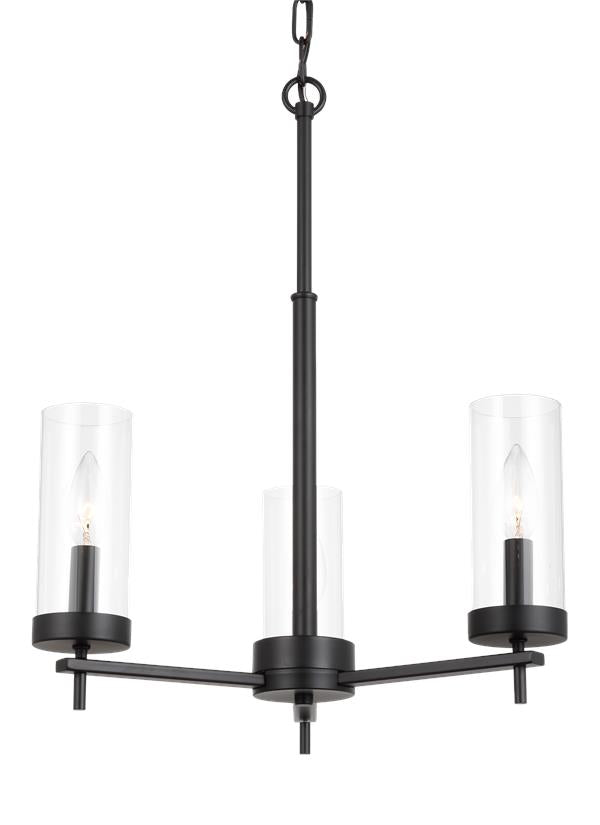 Visual Comfort Studio Sean Lavin Zire Three Light Chandelier in Midnight Black 3190303EN-112