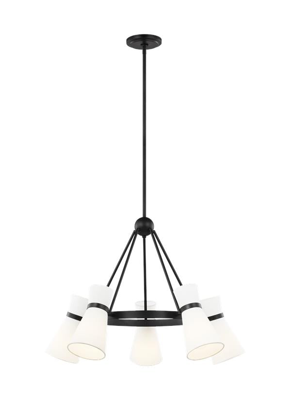 Visual Comfort Studio AERIN Clark Five Light Chandelier in Midnight Black 3190505-112