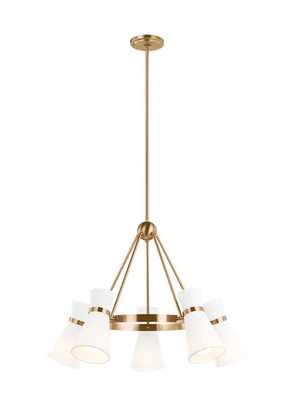 Visual Comfort Studio AERIN Clark Five Light Chandelier in Satin Brass 3190505-848