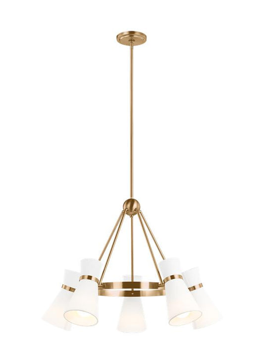 Visual Comfort Studio AERIN Clark Five Light Chandelier in Satin Brass 3190505-848