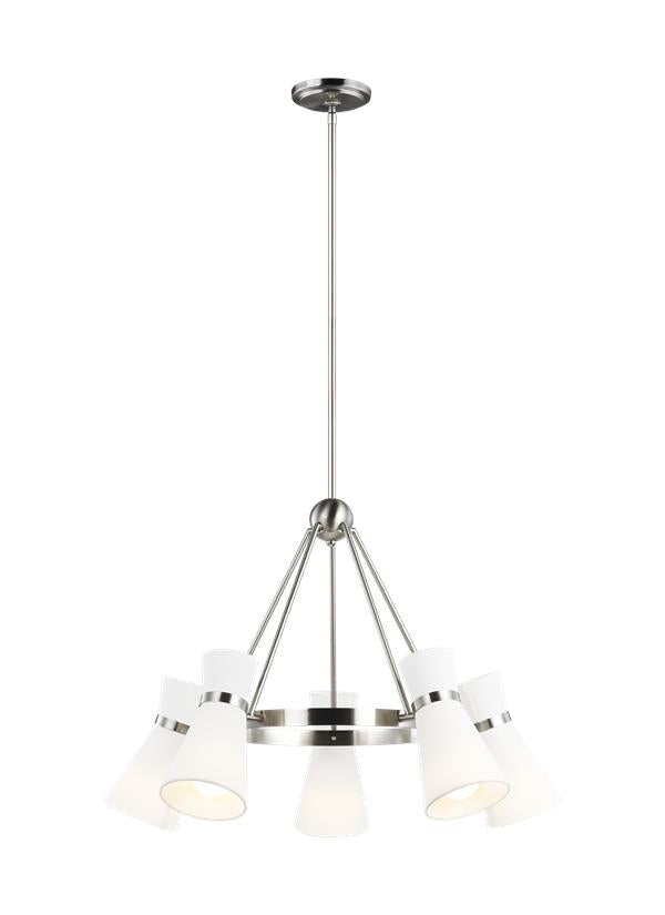 Visual Comfort Studio AERIN Clark Five Light Chandelier in Brushed Nickel 3190505EN3-962