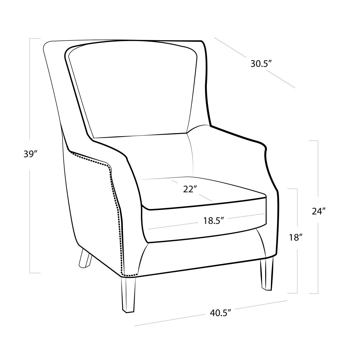 Regina Andrew Leather Garconniere Chair 32-1004VBR