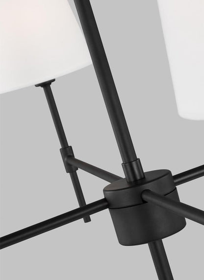 Visual Comfort Studio Thomas O'Brien Baker Four Light Large Chandelier in Midnight Black 3287204-112