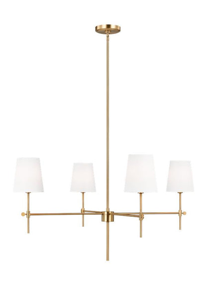 Visual Comfort Studio Thomas O'Brien Baker Four Light Large Chandelier in Satin Brass 3287204-848