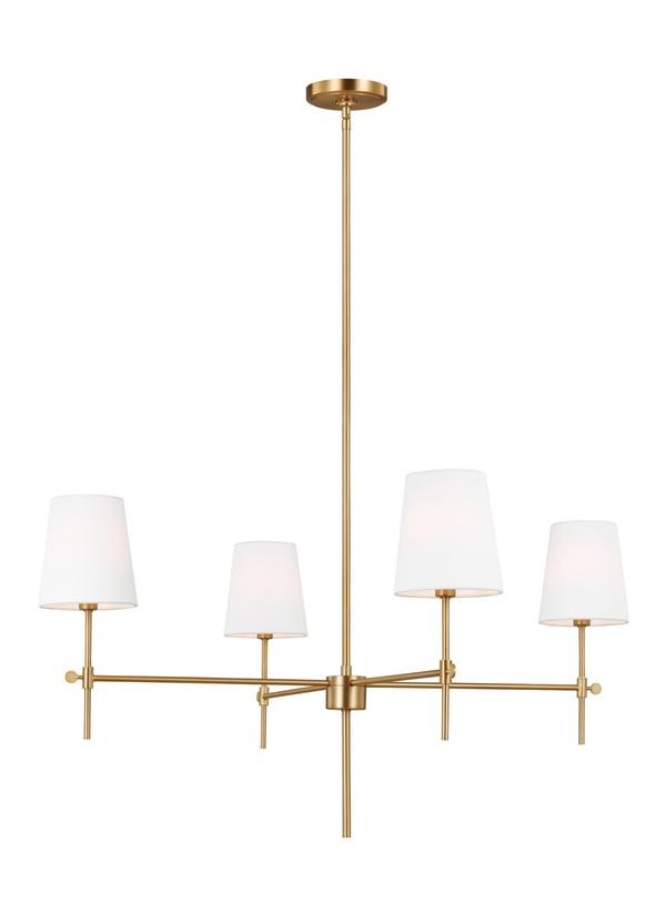 Visual Comfort Studio Thomas O'Brien Baker Four Light Large Chandelier in Satin Brass 3287204-848