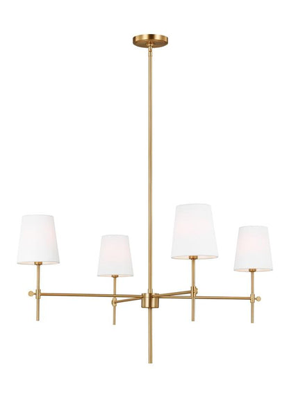 Visual Comfort Studio Thomas O'Brien Baker Four Light Large Chandelier in Satin Brass 3287204-848