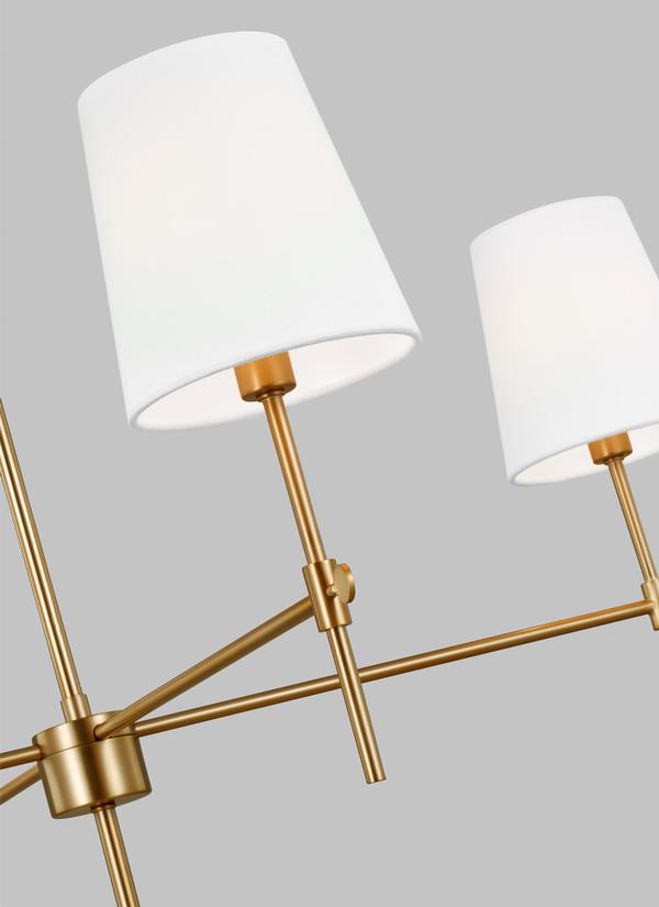 Visual Comfort Studio Thomas O'Brien Baker Four Light Large Chandelier in Satin Brass 3287204-848