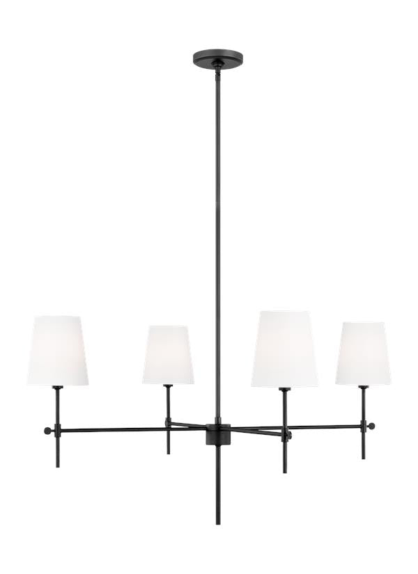 Visual Comfort Studio Thomas O'Brien Baker Four Light Large Chandelier in Midnight Black 3287204EN-112