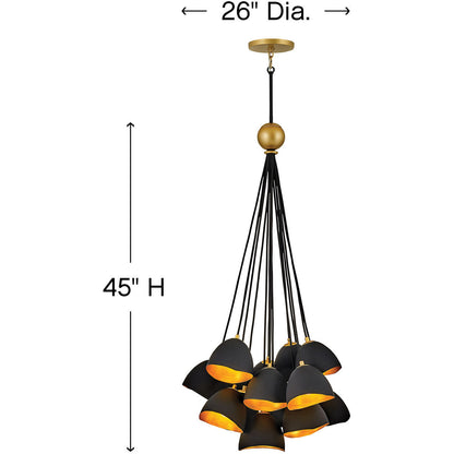 Hinkley Lighting Nula Large Single Tier Shell Black 35906SHB