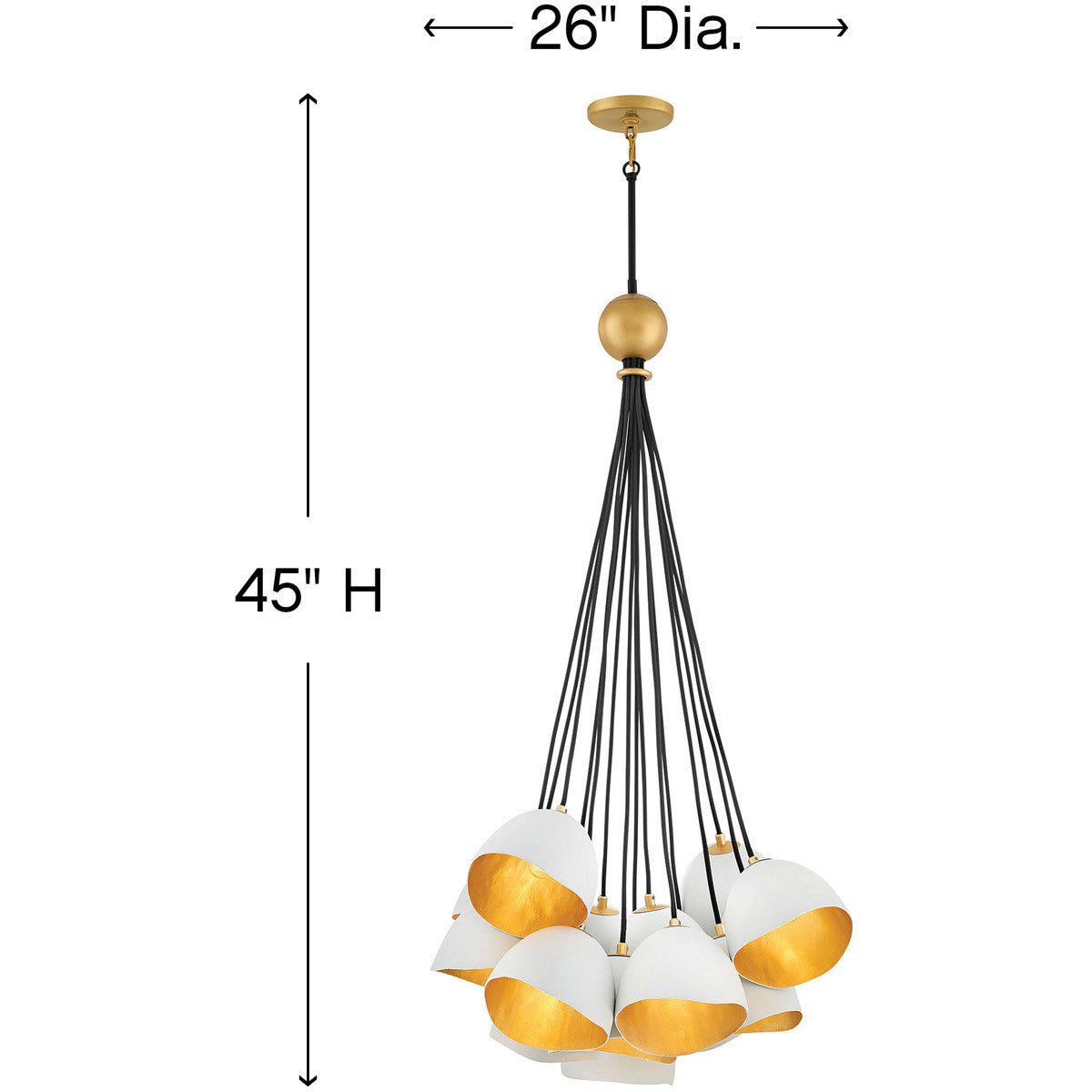 Hinkley Lighting Nula Large Single Tier Shell White 35906SHW