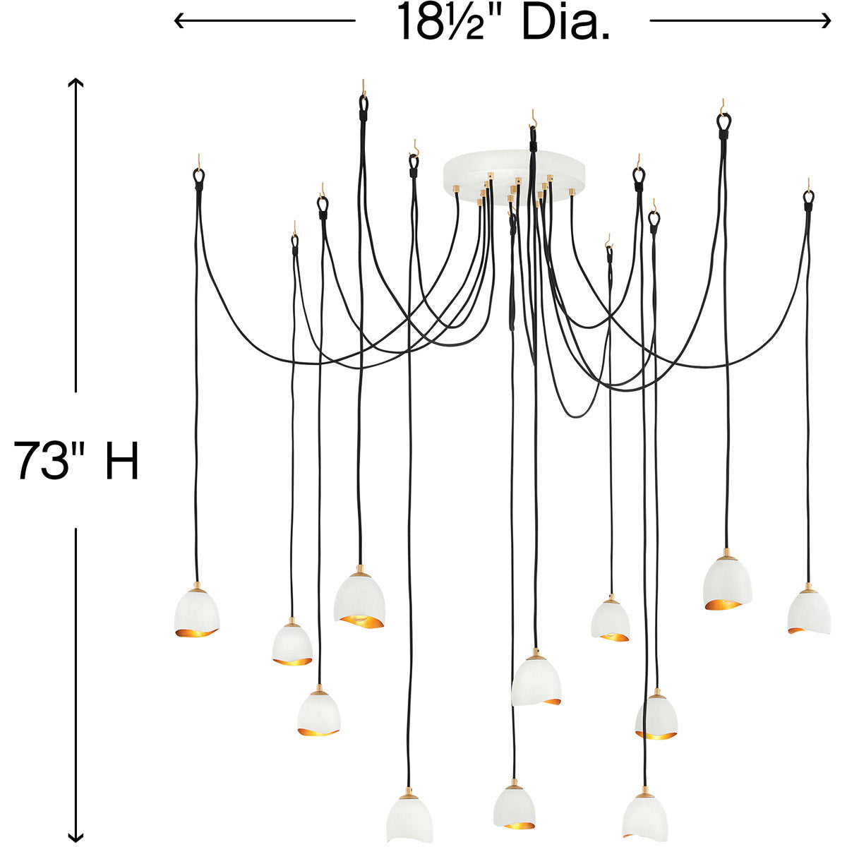 Hinkley Lighting Nula Large Multi Tier Shell White 35908SHW