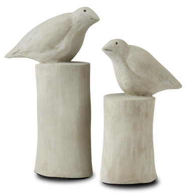 Currey & Co. Concrete Birds Set of 2 2200-0025