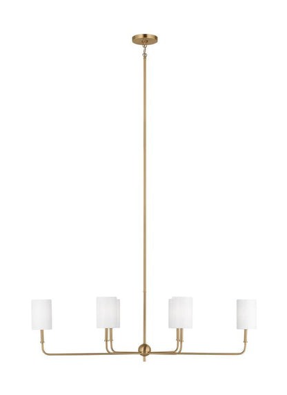 Visual Comfort Studio Studio Collection Foxdale Six Light Linear Chandelier in Satin Brass 3609306-848