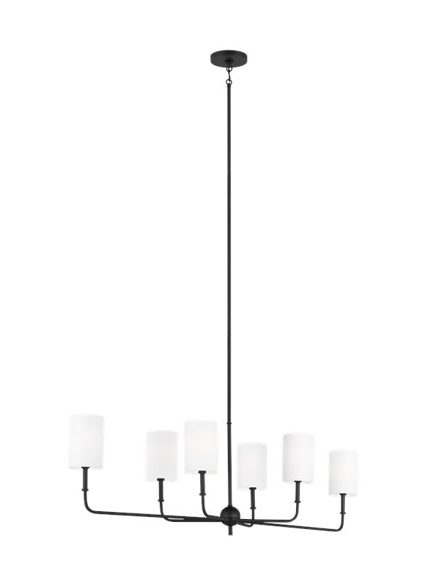 Visual Comfort Studio Studio Collection Foxdale Six Light Large Chandelier in Midnight Black 3609306EN-112