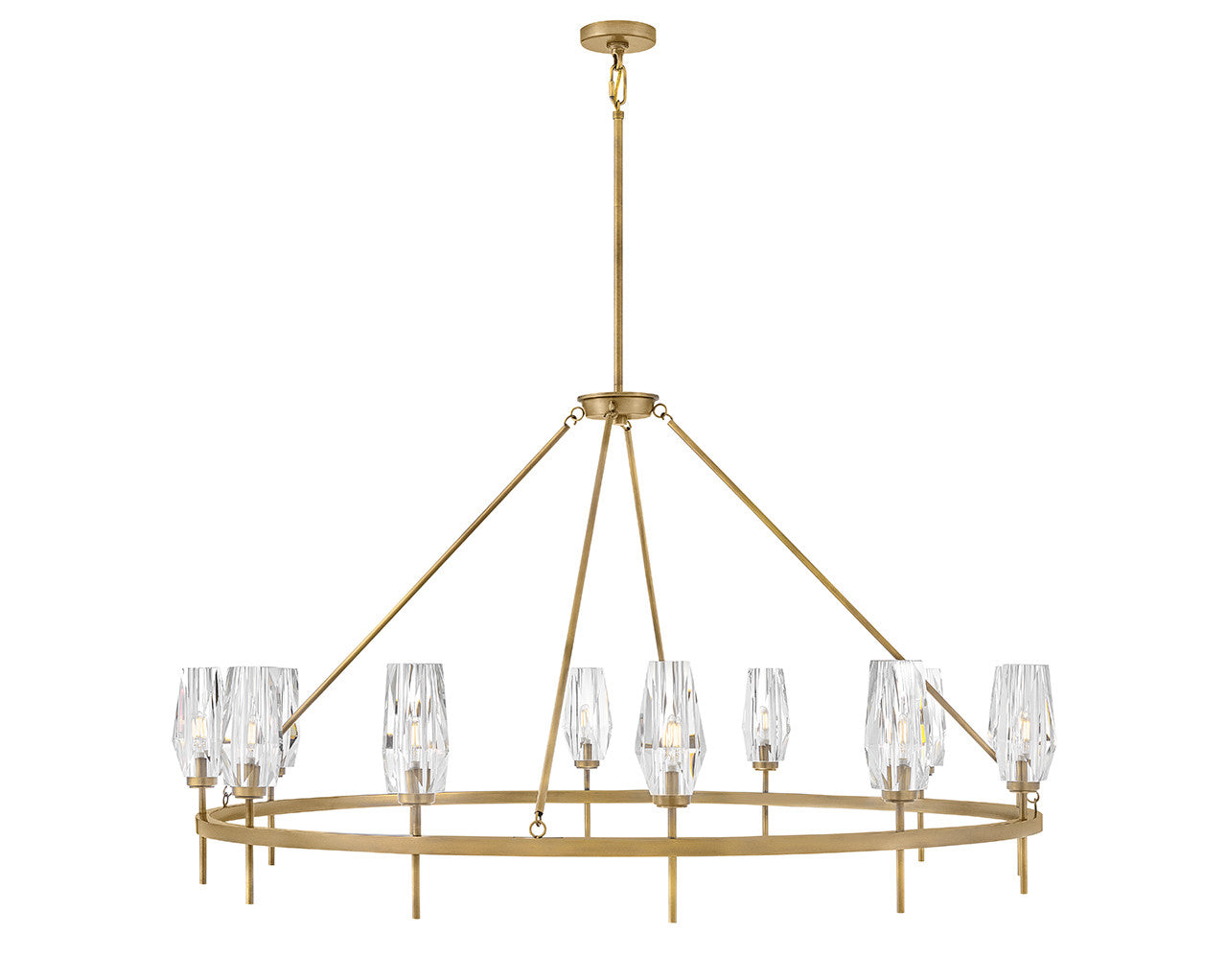 Hinkley Lighting Ana Extra Large Single Tier Chandelier in Heritage Brass 38259HB