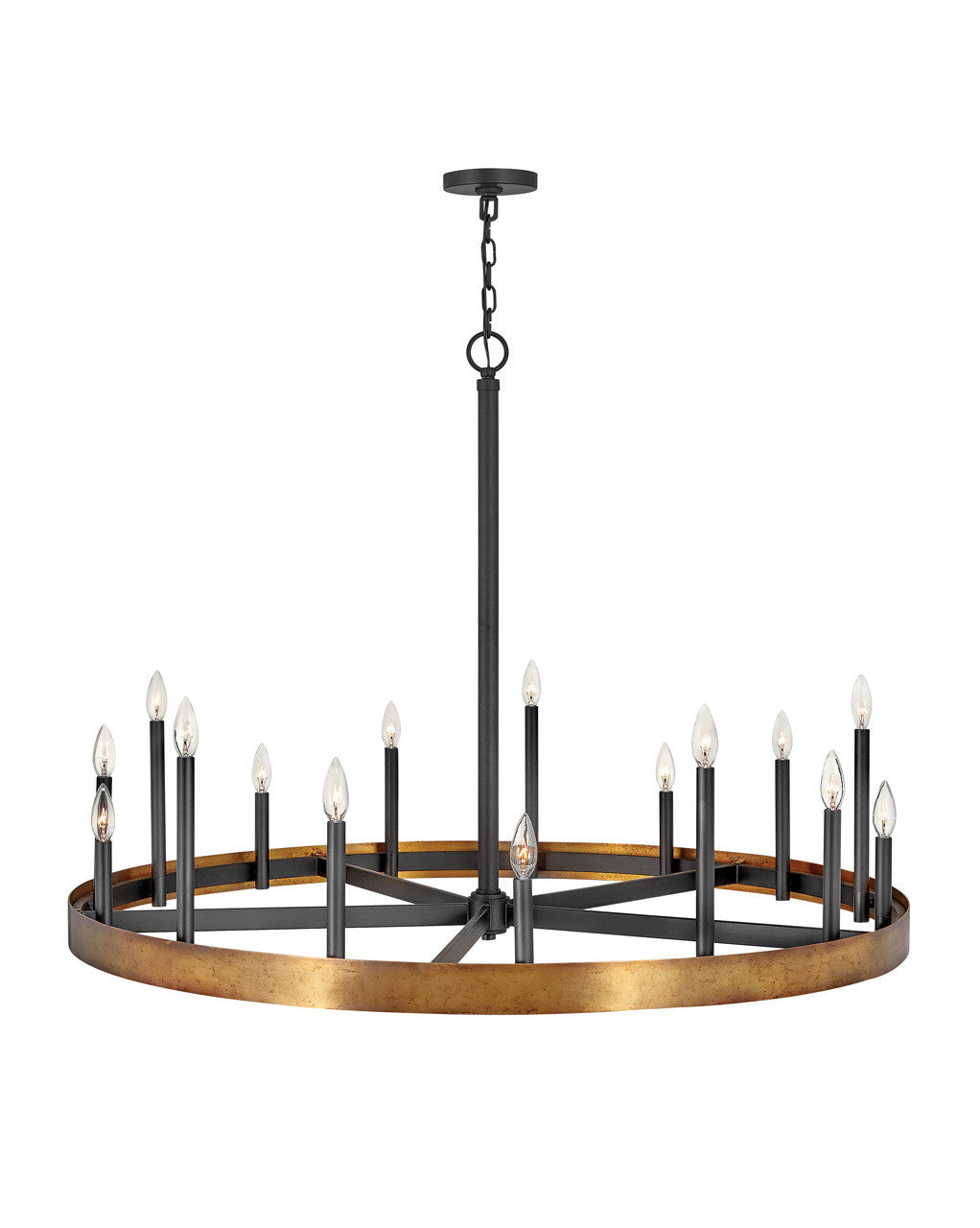 Hinkley Lighting Wells Large Single Tier Weathered Brass 3865WA