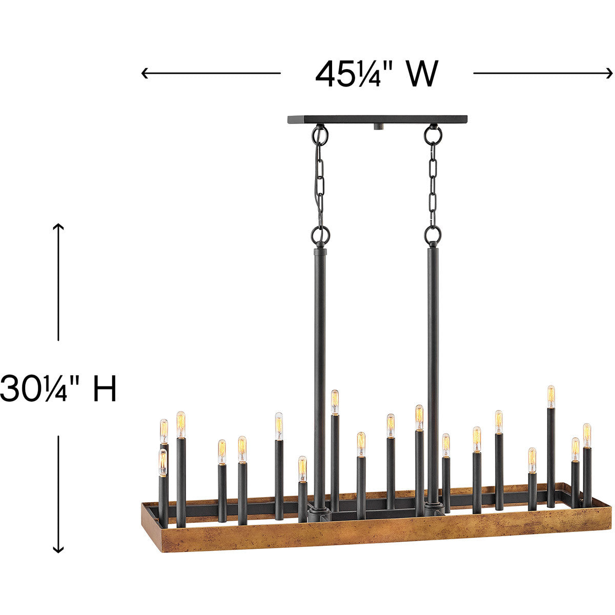 Hinkley Lighting Wells Eighteen Light Linear Weathered Brass 3868WA