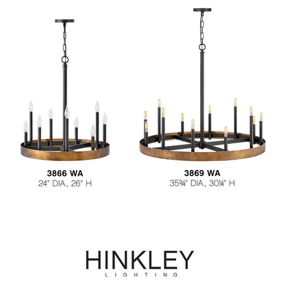 Hinkley Lighting Wells Large Single Tier Weathered Brass 3869WA