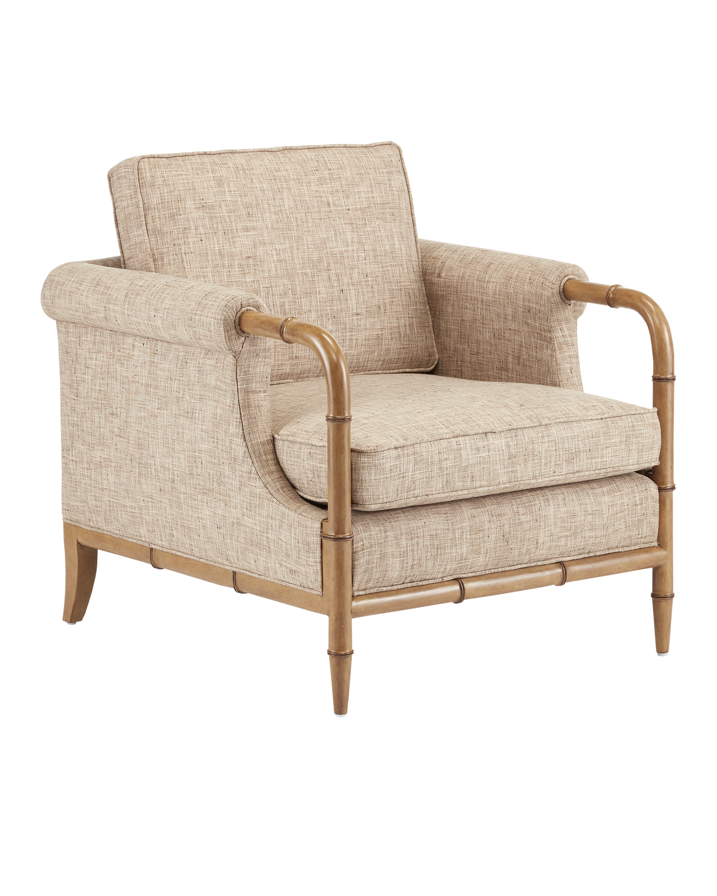 Currey & Co. Merle Walnut Armchair, Finn Safari 7000-0602