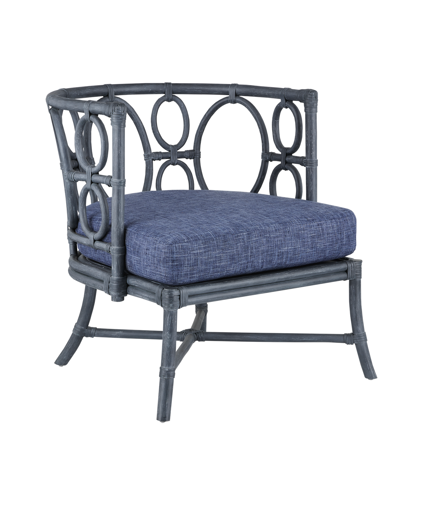 Currey & Co. Tegal Navy Chair, Finn Indigo 7000-0622