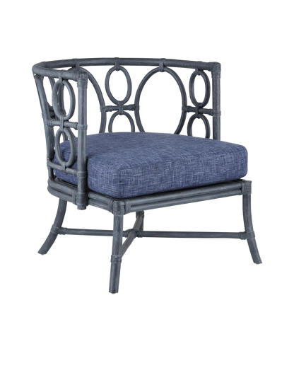 Currey & Co. Tegal Navy Chair, Finn Indigo 7000-0622