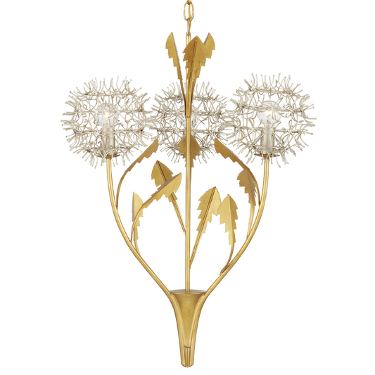 Currey & Co. Dandelion 22" Silver & Gold 3-Light Pendant 9000-1081