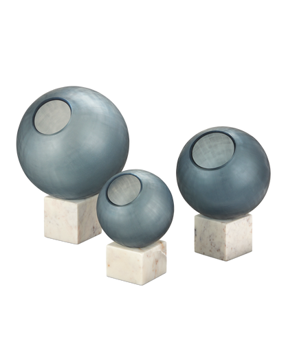 Currey & Co. Fresno Blue Orb Set of 3 1200-0900