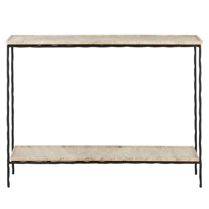 Currey & Co. Boyles Travertine Console Table 4000-0137