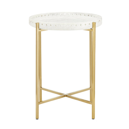 Currey & Co. Freya Marble Accent Table 4000-0146