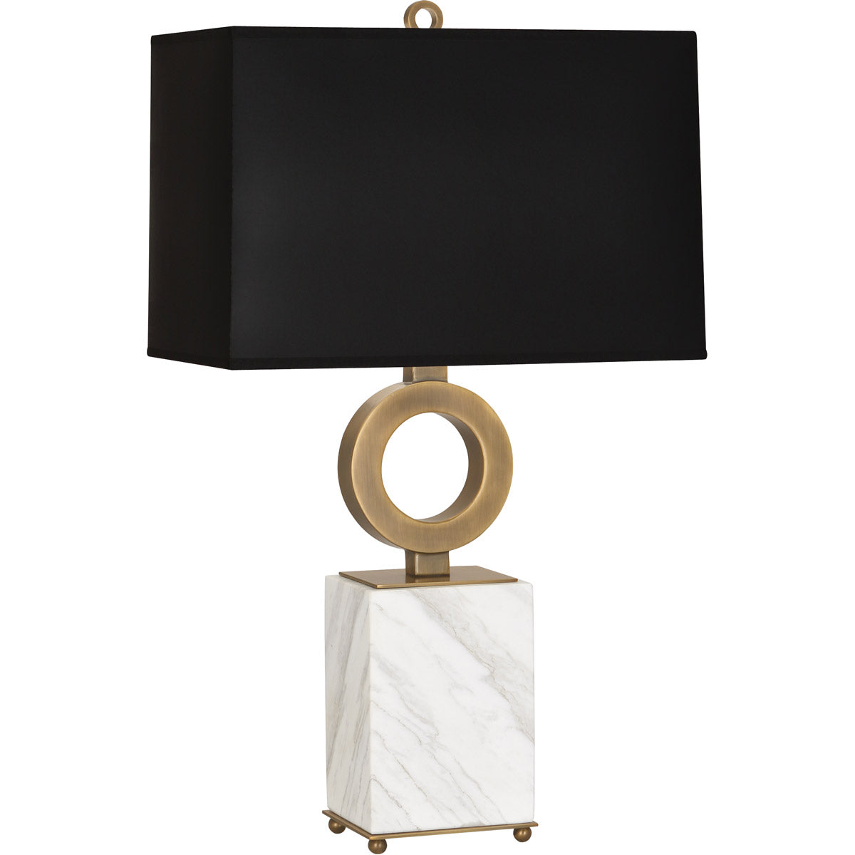 Robert Abbey  Oculus Table Lamp in Warm Brass Finish with White Marble Base 405B