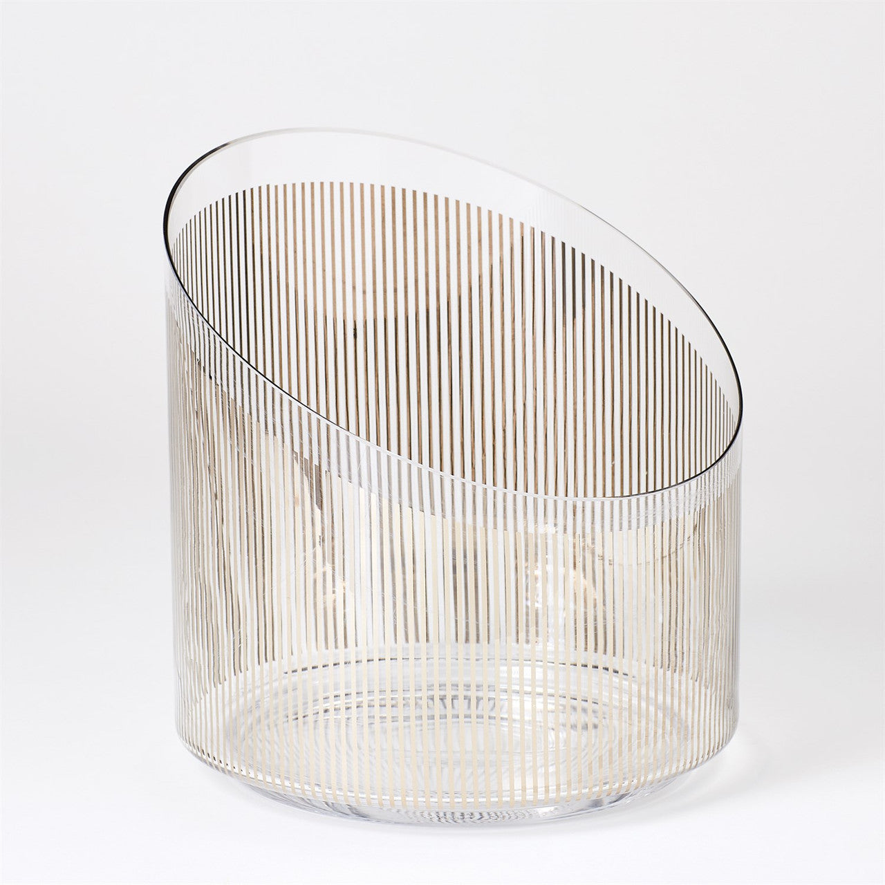 Global Views Platinum Stripe Ice Bucket 6.60502