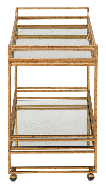 Currey & Co. Odeon Gold Bar Cart 4217