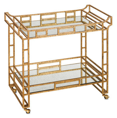 Currey & Co. Odeon Gold Bar Cart 4217