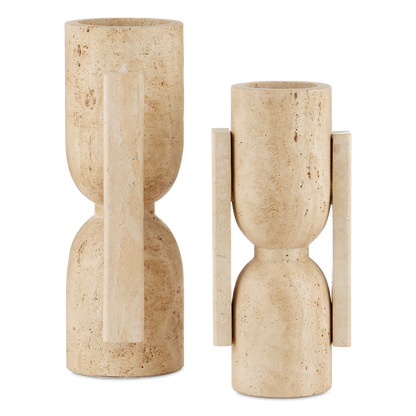 Currey & Co. Stone Vase, Face to Face Set of 2 1200-0815