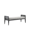 Currey & Co. Teagan Black Bench, Attel Ivory 7000-0362