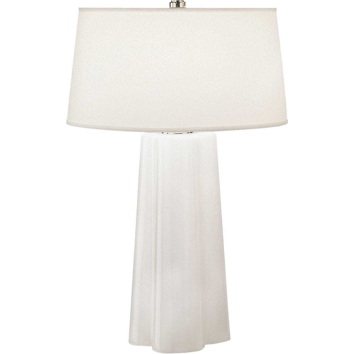 Robert Abbey  David Easton Wavy Table Lamp in White Cased Glass with Polished Nickel Accents 434