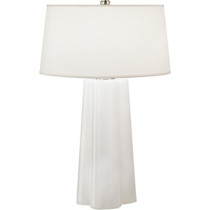 Robert Abbey  David Easton Wavy Table Lamp in White Cased Glass with Polished Nickel Accents 434