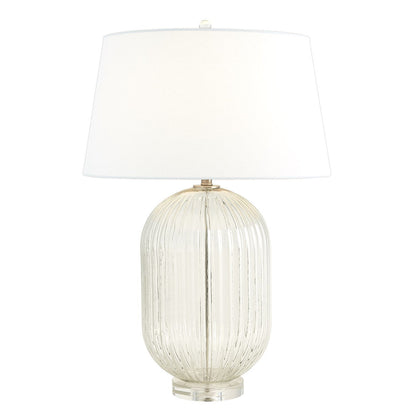 Global Views Clear Glass Ribbed Barrel Lamp 8.82885