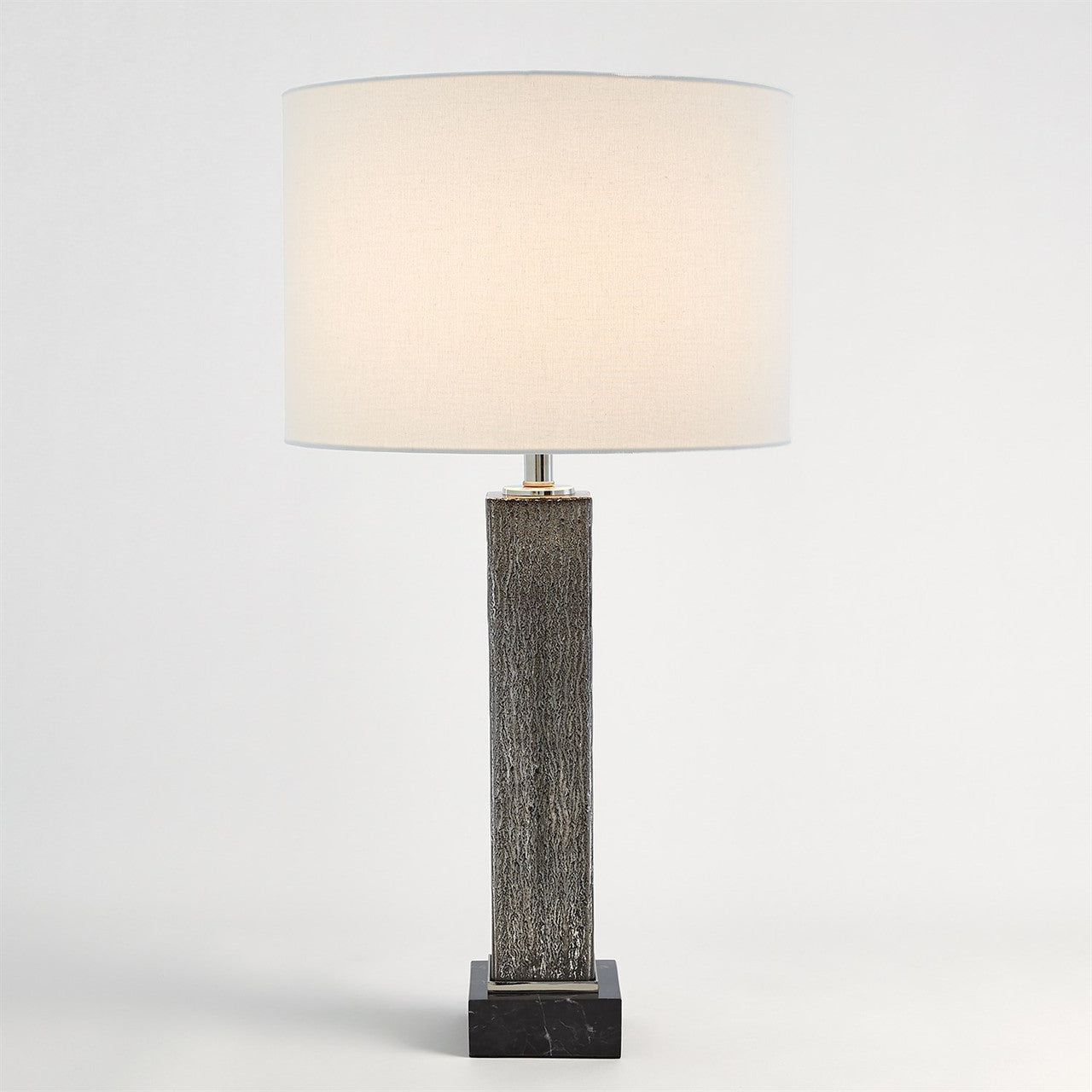 Global Views Square Column Mercury Glass Table Lamp in Nickel 8.82887