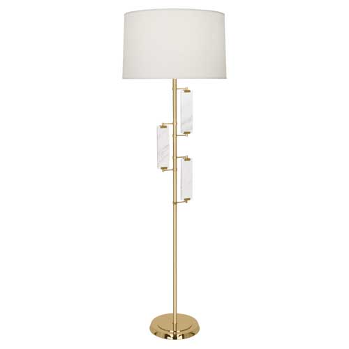 Robert Abbey  Alston Floor Lamp in Modern Brass Finish with Marble Accents 456