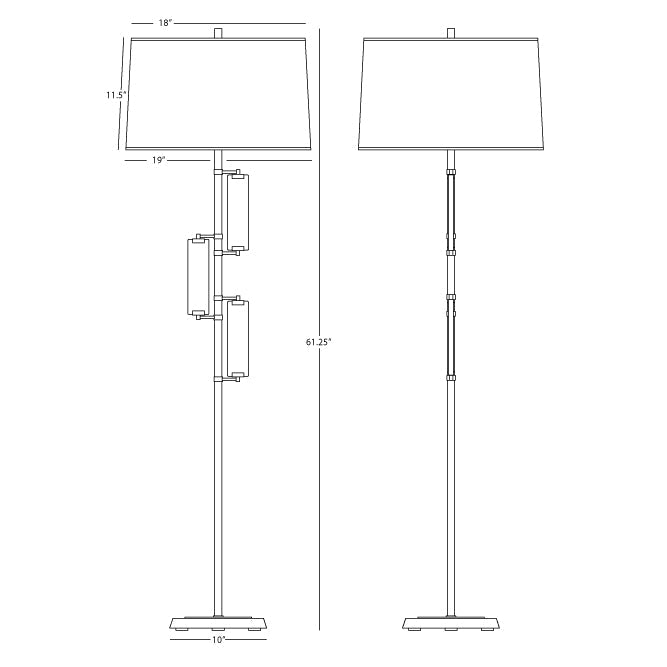 Robert Abbey  Alston Floor Lamp in Modern Brass Finish with Marble Accents 456