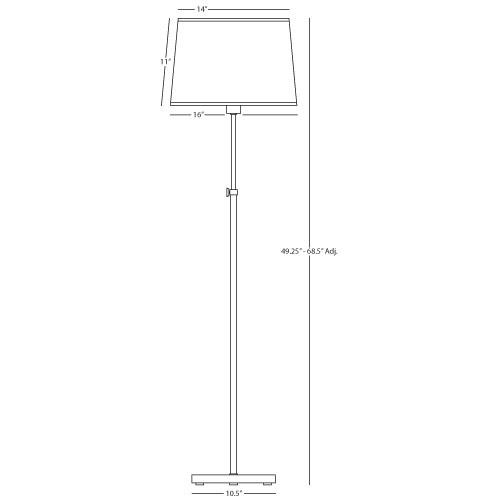 Robert Abbey  Koleman Floor Lamp in Aged Brass 463