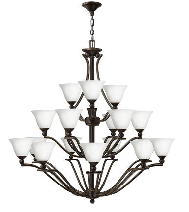 Hinkley Lighting Bolla Extra Large Three Tier Olde Bronze with Opal glass 4659OB-OPAL