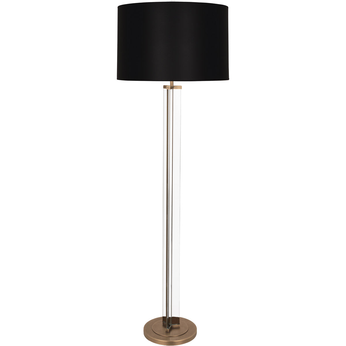 Robert Abbey  Fineas Floor Lamp in Clear Glass and Aged Brass 473B