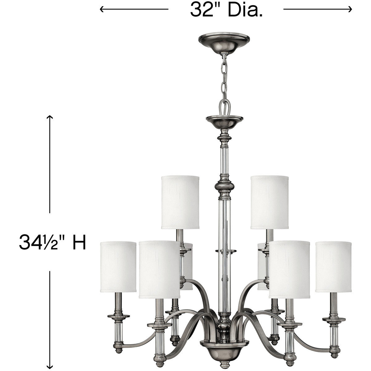 Hinkley Lighting Sussex Large Two Tier Brushed Nickel 4798BN