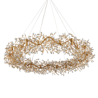 Currey & Co. Crystal Bud 57.5" 24-Light Ring Chandelier 9000-1136